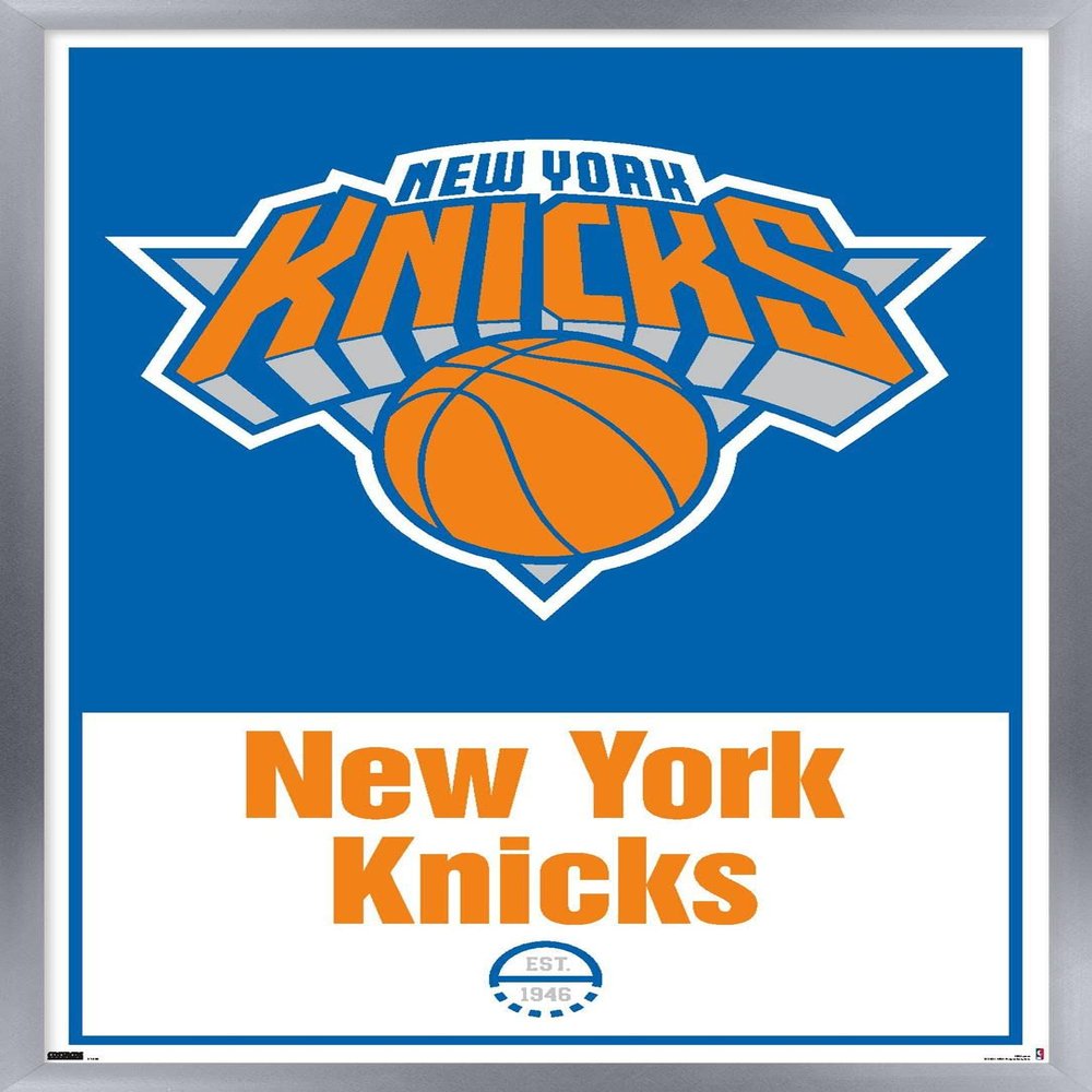 Trends International NBA New York Knicks - Logo 21 Wall Poster, 14.725" x 22.375", Silver Framed Version