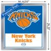 Trends International NBA New York Knicks - Logo 21 Wall Poster, 14.725" x 22.375", Silver Framed Version view 3