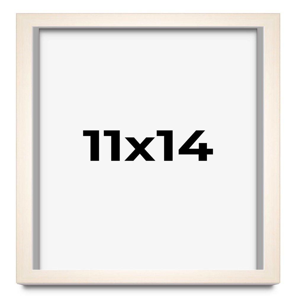 11x14 Frame White Wheat Solid Wood Picture Frame | Moulding Width 0.75 Inches | Interior Depth 0.5 Inches | Light Wood Traditional Photo Frame Complete with UV Acrylic, Foam Backing & Hanging Hardware