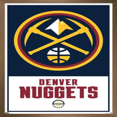 Trends International NBA Denver Nuggets - Logo 21 Wall Poster, 14.725" x 22.375", Bronze Framed Version