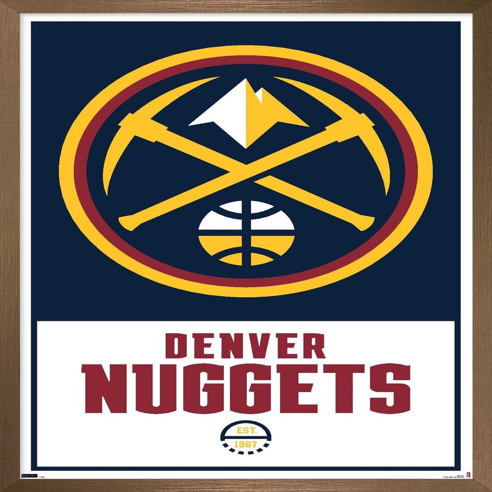Trends International NBA Denver Nuggets - Logo 21 Wall Poster, 14.725" x 22.375", Bronze Framed Version