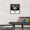 Trends International NBA Brooklyn Nets - Logo 21 Wall Poster, 14.725" x 22.375", Barnwood Framed Version view 2
