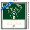 Trends International NBA Milwaukee Bucks - Logo 21 Wall Poster, 14.725" x 22.375", Barnwood Framed Version view 3