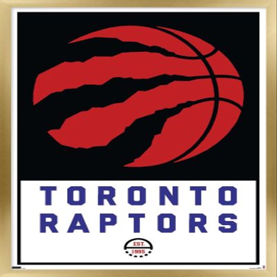Trends International NBA Toronto Raptors - Logo 21 Wall Poster, 14.725" x 22.375", Gold Framed Version