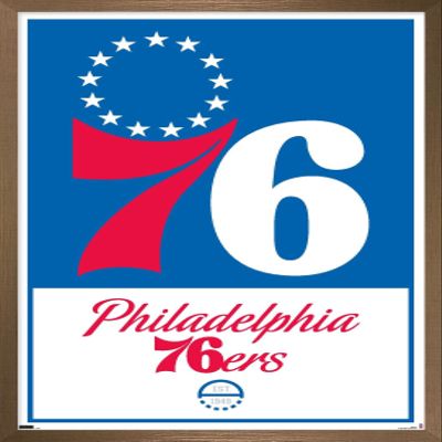 Trends International NBA Philadelphia 76ers - Logo 21 Wall Poster, 14.725" x 22.375", Bronze Framed Version