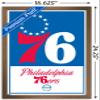 Trends International NBA Philadelphia 76ers - Logo 21 Wall Poster, 14.725" x 22.375", Bronze Framed Version view 3