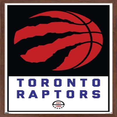 Trends International NBA Toronto Raptors - Logo 21 Wall Poster, 14.725" x 22.375", Mahogany Framed Version
