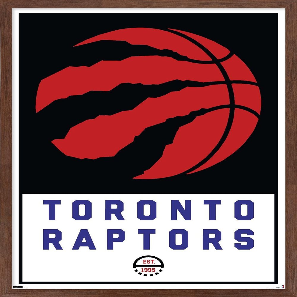 Trends International NBA Toronto Raptors - Logo 21 Wall Poster, 14.725" x 22.375", Mahogany Framed Version