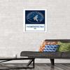 Trends International NBA Minnesota Timberwolves - Logo 21 Wall Poster, 14.725" x 22.375", White Framed Version view 2
