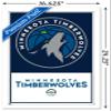 Trends International NBA Minnesota Timberwolves - Logo 21 Wall Poster, 14.725" x 22.375", White Framed Version view 3