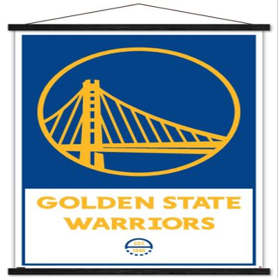 Trends International NBA Golden State Warriors - Logo 21 Wall Poster, 22.375" x 34", Premium Print and Black Hanger Bundle