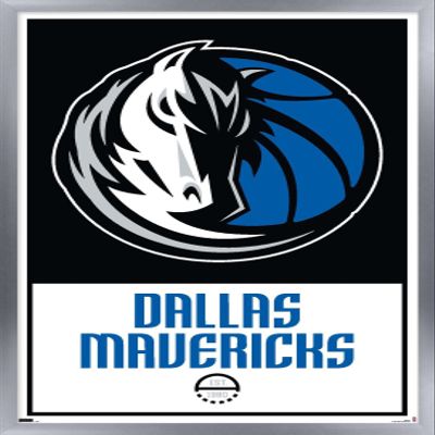 Trends International NBA Dallas Mavericks - Logo 21 Wall Poster, 14.725" x 22.375", Silver Framed Version