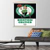Trends International NBA Boston Celtics - Logo 21 Wall Poster, 22.375" x 34", Print and Beechwood Hanger Bundle view 2