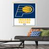 Trends International NBA Indiana Pacers - Logo 21 Wall Poster, 22.375" x 34", Print and Beechwood Hanger Bundle view 2