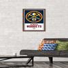 Trends International NBA Denver Nuggets - Logo 21 Wall Poster, 14.725" x 22.375", Mahogany Framed Version view 2