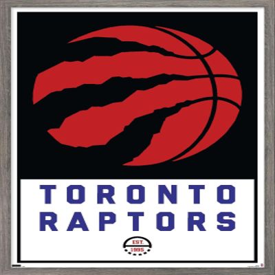 Trends International NBA Toronto Raptors - Logo 21 Wall Poster, 14.725" x 22.375", Barnwood Framed Version