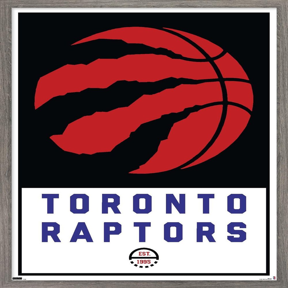 Trends International NBA Toronto Raptors - Logo 21 Wall Poster, 14.725" x 22.375", Barnwood Framed Version