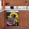 Patriotic Magnet Ameican Hope Love Faith Dishwasher Door Cover,Sunflower Refrigerator Magnetic Decals,Cross Vinyl Panel Decal Kitchen Decoration,Home Appliance Sticker for Fridge 23"x17" view 3