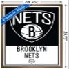 Trends International NBA Brooklyn Nets - Logo 21 Wall Poster, 22.375" x 34", Bronze Framed Version view 3