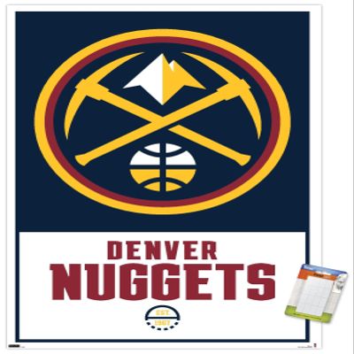 Trends International NBA Denver Nuggets - Logo 21 Wall Poster, 22.375" x 34", Premium Poster & Mount Bundle