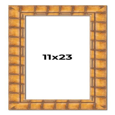 11x23 Frame Bamboo Natural Wood Beige Solid Wood Picture Frame | 2.875 Inch Moulding Width | Picture Frame Complete with UV Acrylic Plexiglass, Foam Board Backing & Hanging Hardware