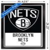Trends International NBA Brooklyn Nets - Logo 21 Wall Poster, 14.725" x 22.375", Black Framed Version view 3