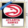 Trends International NBA Atlanta Hawks - Logo 21 Wall Poster, 22.375" x 34", Gold Framed Version view 3