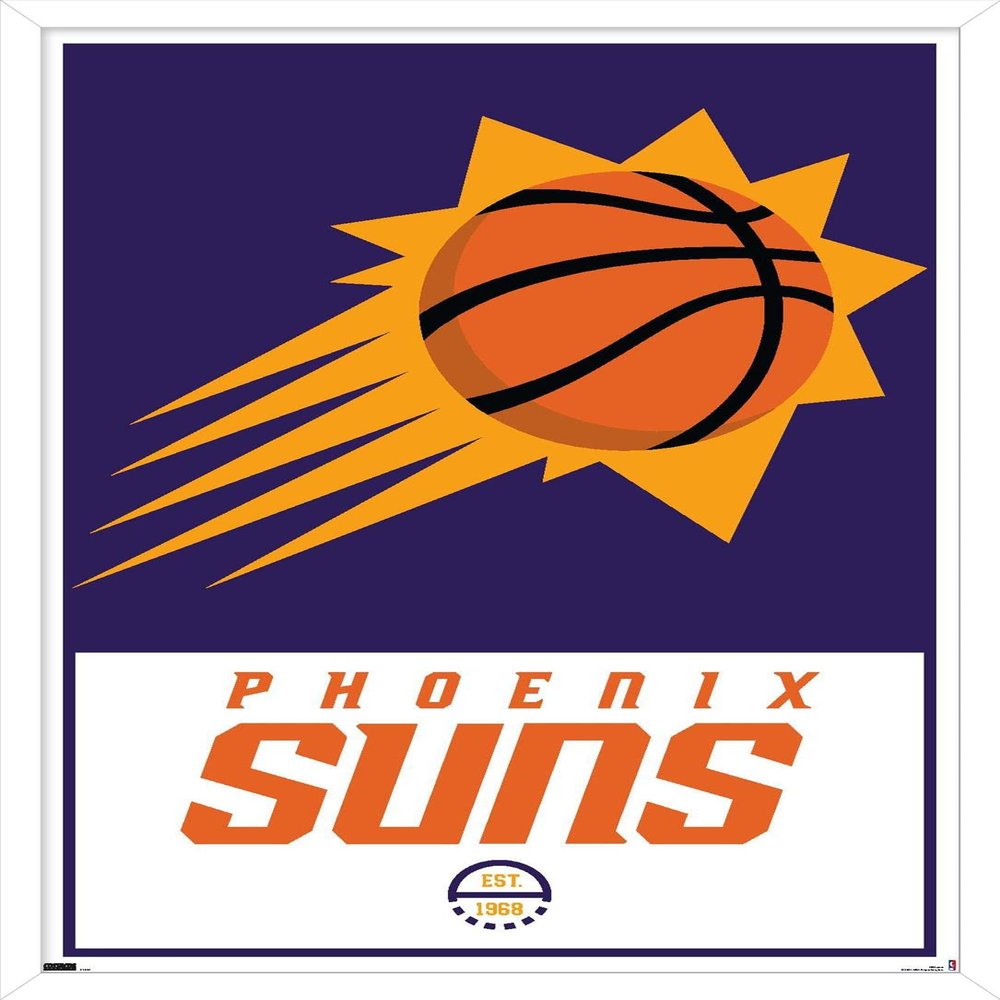 Trends International NBA Phoenix Suns - Logo 21 Wall Poster, 22.375" x 34", White Framed Version