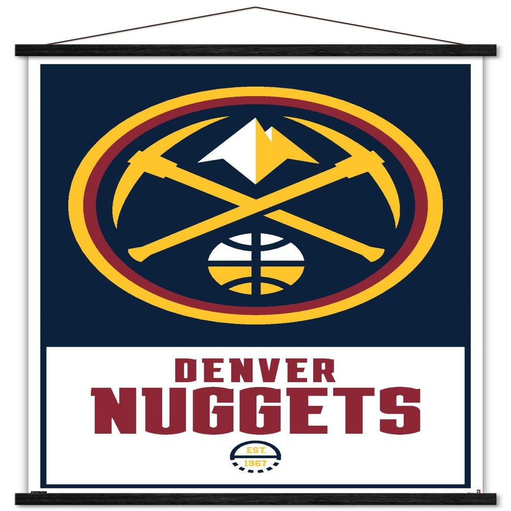 Trends International NBA Denver Nuggets - Logo 21 Wall Poster, 22.375" x 34", Premium Print and Black Hanger Bundle
