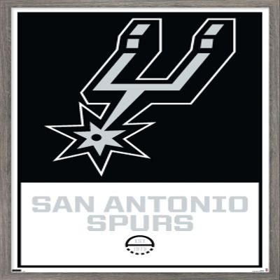 Trends International NBA San Antonio Spurs - Logo 21 Wall Poster, 14.725" x 22.375", Barnwood Framed Version
