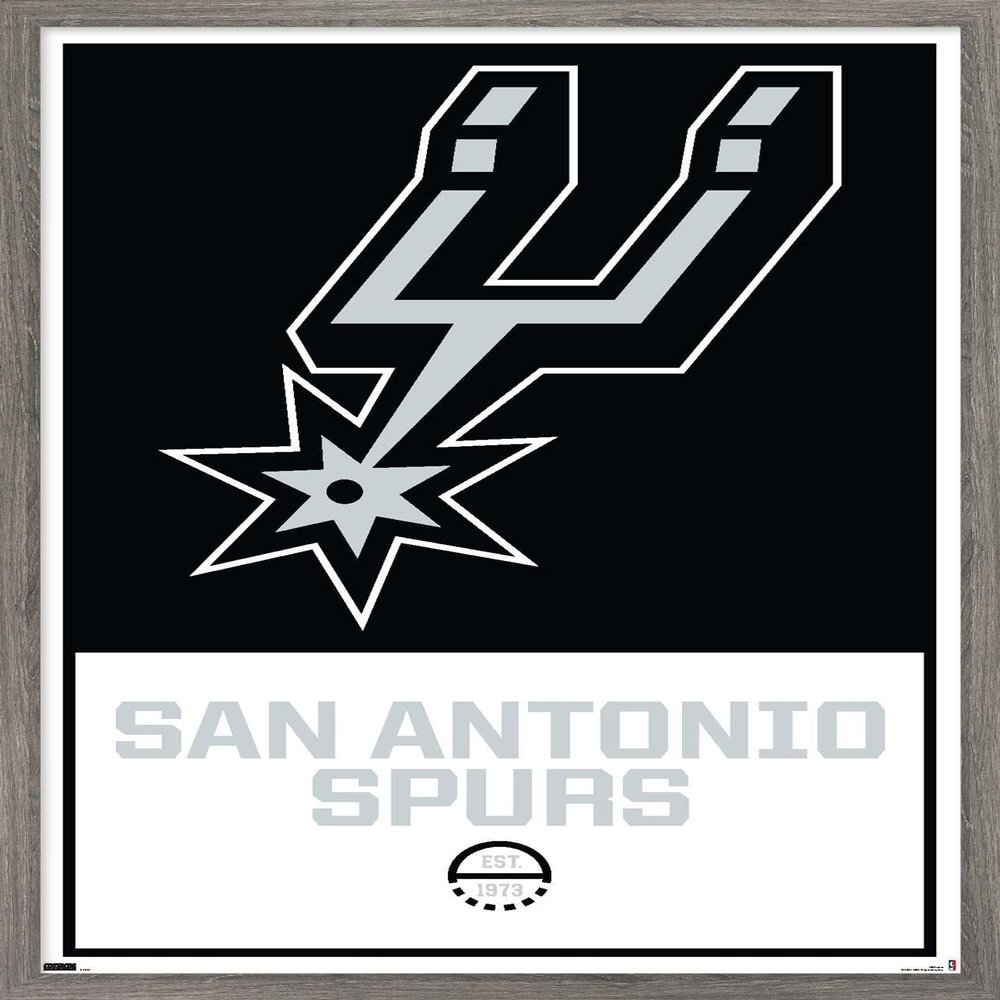 Trends International NBA San Antonio Spurs - Logo 21 Wall Poster, 14.725" x 22.375", Barnwood Framed Version
