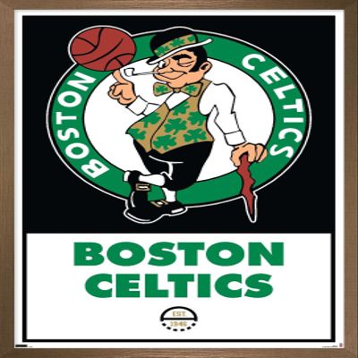 Trends International NBA Boston Celtics - Logo 21 Wall Poster, 14.725" x 22.375", Bronze Framed Version