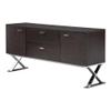 Pangea Home Alexa Modern Wood Veneer & High Polished Steel Buffet in Espresso view 1