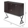 Pangea Home Alexa Modern Wood Veneer & High Polished Steel Buffet in Espresso view 2
