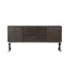 Pangea Home Alexa Modern Wood Veneer & High Polished Steel Buffet in Espresso view 3