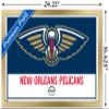 Trends International NBA New Orleans Pelicans - Logo 21 Wall Poster, 14.725" x 22.375", Gold Framed Version view 3