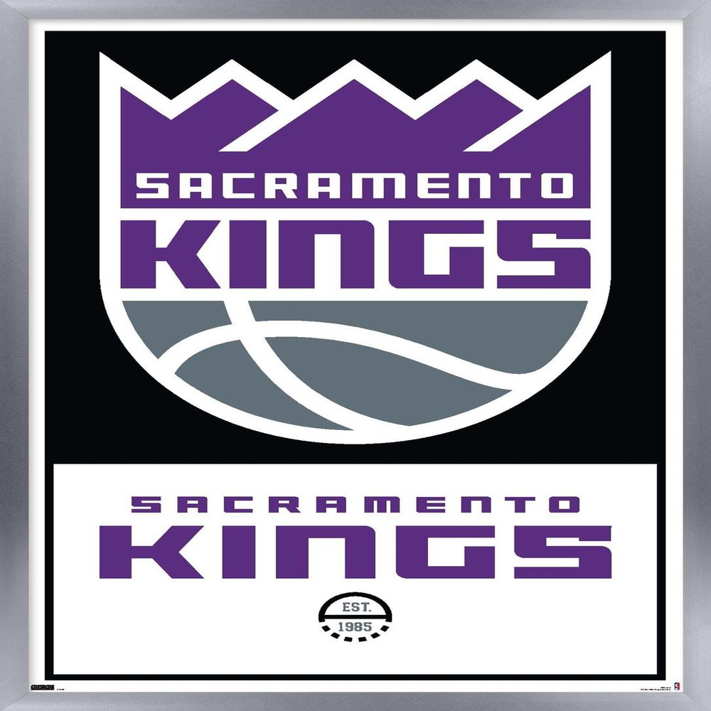 Trends International NBA Sacramento Kings - Logo 21 Wall Poster, 22.375" x 34", Silver Framed Version