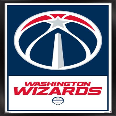 Trends International NBA Washington Wizards - Logo 21 Wall Poster, 14.725" x 22.375", Black Framed Version