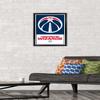 Trends International NBA Washington Wizards - Logo 21 Wall Poster, 14.725" x 22.375", Black Framed Version view 2