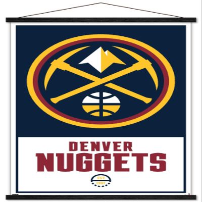 Trends International NBA Denver Nuggets - Logo 21 Wall Poster, 22.375" x 34", Print and Black Hanger Bundle