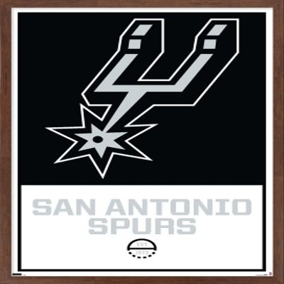 Trends International NBA San Antonio Spurs - Logo 21 Wall Poster, 14.725" x 22.375", Mahogany Framed Version