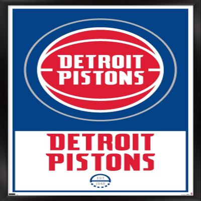 Trends International NBA Detroit Pistons - Logo 21 Wall Poster, 14.725" x 22.375", Black Framed Version