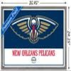 Trends International NBA New Orleans Pelicans - Logo 21 Wall Poster, 22.375" x 34", Barnwood Framed Version view 3