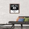 Trends International NBA Brooklyn Nets - Logo 21 Wall Poster, 14.725" x 22.375", Mahogany Framed Version view 2