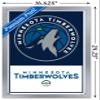 Trends International NBA Minnesota Timberwolves - Logo 21 Wall Poster, 14.725" x 22.375", Silver Framed Version view 3