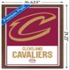 Trends International NBA Cleveland Cavaliers - Logo 21 Wall Poster, 14.725" x 22.375", Mahogany Framed Version view 3