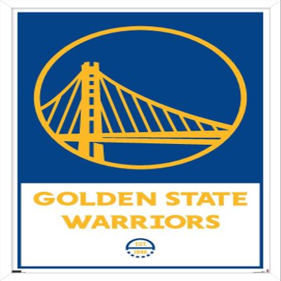 Trends International NBA Golden State Warriors - Logo 21 Wall Poster, 22.375" x 34", White Framed Version