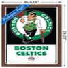 Trends International NBA Boston Celtics - Logo 21 Wall Poster, 14.725" x 22.375", Mahogany Framed Version view 3