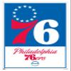 Trends International NBA Philadelphia 76ers - Logo 21 Wall Poster, 14.725" x 22.375", White Framed Version view 1
