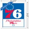 Trends International NBA Philadelphia 76ers - Logo 21 Wall Poster, 14.725" x 22.375", White Framed Version view 3